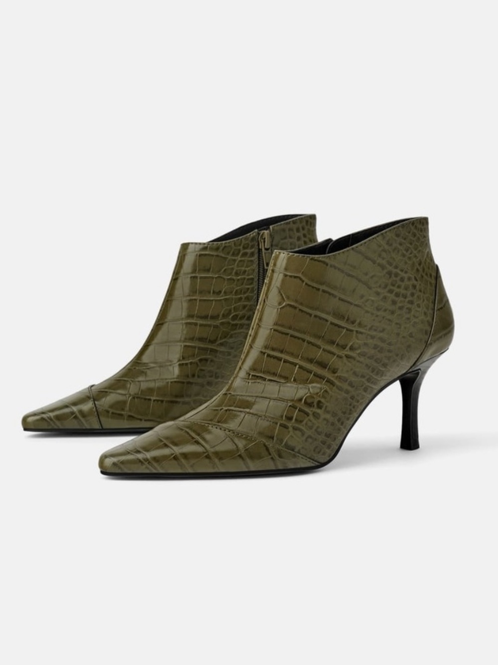 Zara Faux Croc Embossed Bootie